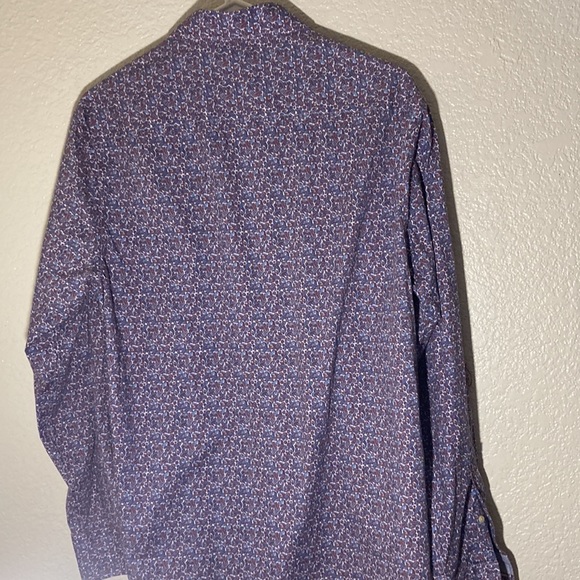 Joseph Abboud Purple Paisley Button Down Shirt Large - Picture 4 of 7